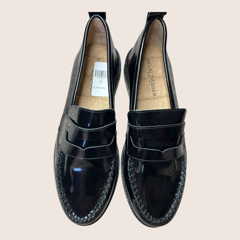🖤 ANTHRO KELSI DAGGER LENS ALL BLACK LEATHER LOAFERS SIZE 8 NWT